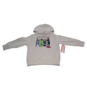 Marvel Avengers Kids Hoodie Sweatshirt Heroes Graphic Print Gray Size 4